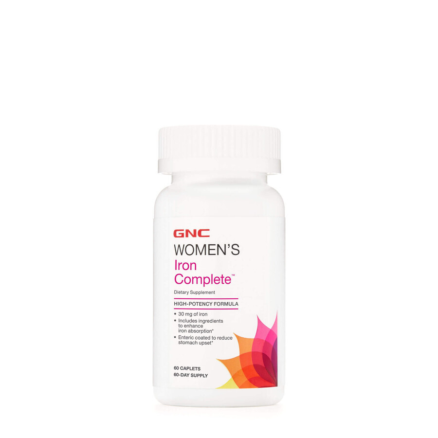 Gnc Women’s Iron Complete, Formula Cu Fier Pentru Femei, 60 Tb