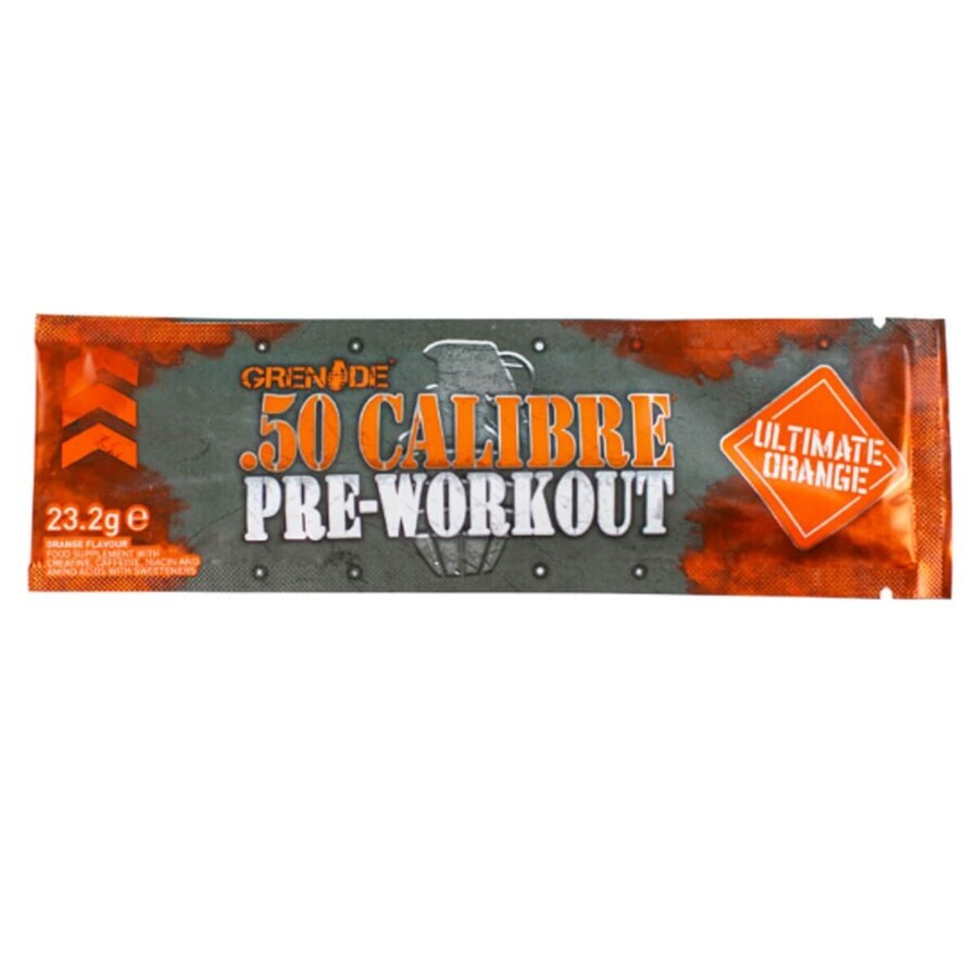 Grenade .50 Caliber Pre Workout, Complexe Energétique, Arôme Orange, 23.2 g