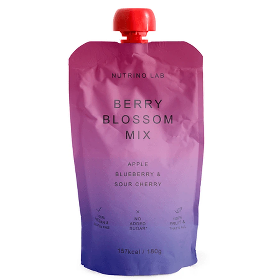 Pasteryzowany przecier jabłkowo-jagodowo-wiśniowy „Berry Blossom Mix”, 180 g, Nutrino Lab: ceny i cechy