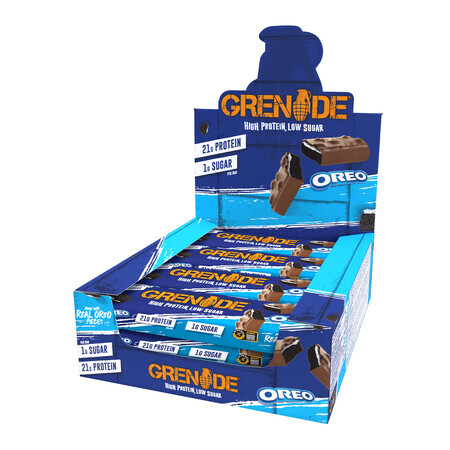 Grenade ad alto contenuto proteico, barretta Oreo a basso contenuto di zuccheri, barretta proteica al gusto di biscotto Oreo, 60 G