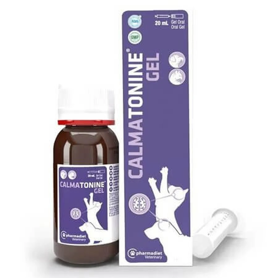 Calmatonine voedingssupplement ter vermindering van stress bij honden en katten, 20 ml, Pharmadiet