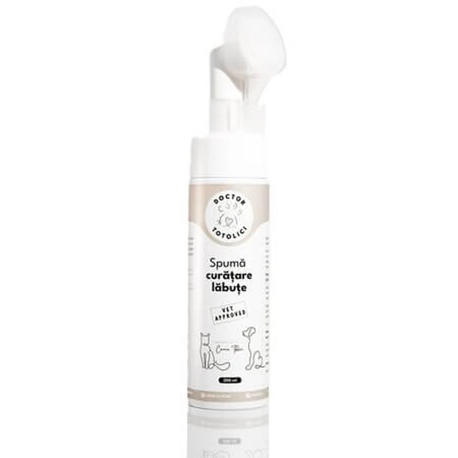 No-Rinse Paw Cleansing Foam, 200 ml, Doctor Totolici