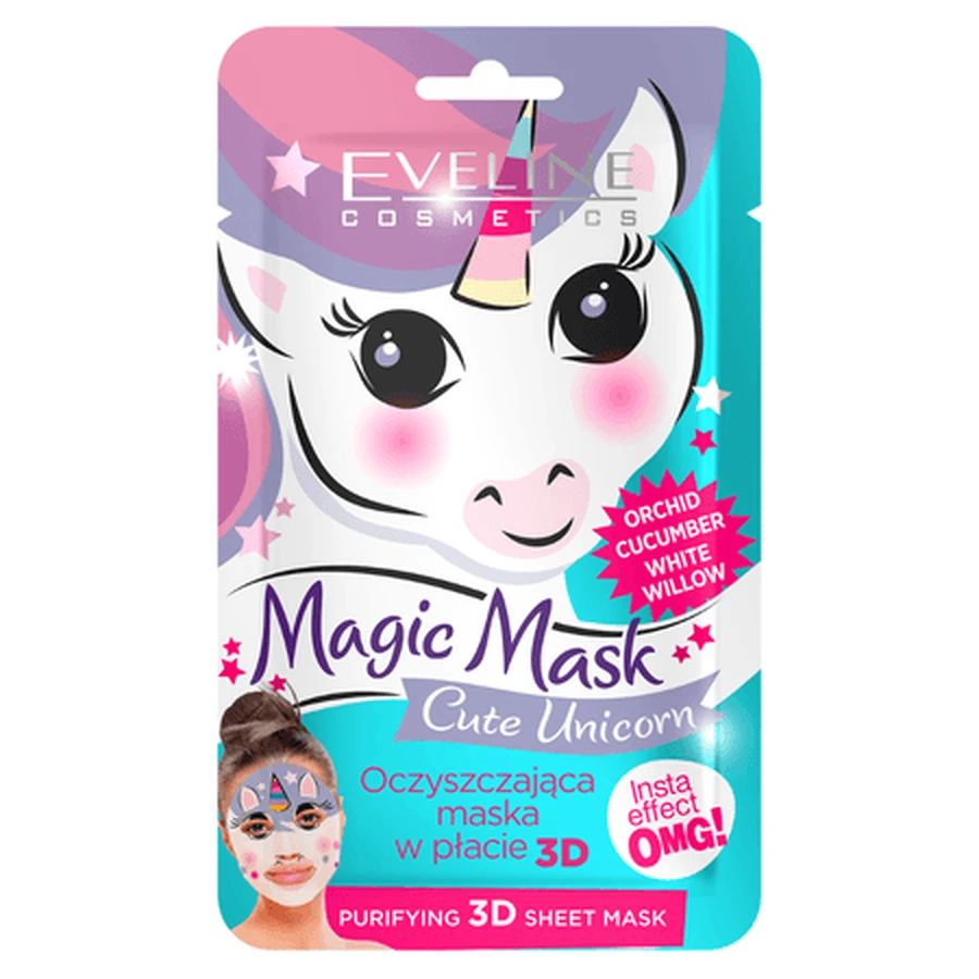 Urocza maseczka w płachcie z motywem jednorożca, 7 ml, Eveline Cosmetics: ceny i cechy
