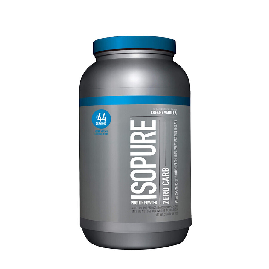 Isopure Zero Carb, Isolat de protéines de lactosérum sans glucides avec arôme de vanille, 1360 g