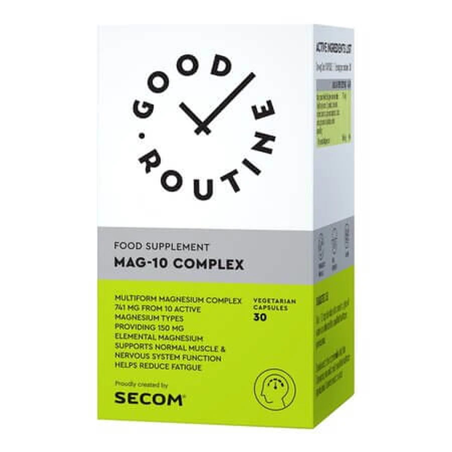 Mag-10 Complex Good Routine, 30 gélules végétariennes, Secom