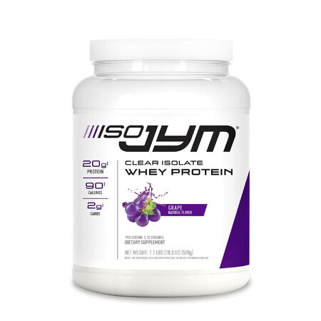 Jym Iso Jym Clear Isolate Whey Protein, Molkenprotein-Isolat mit natürlichem Rosinen-Geschmack, 520 G