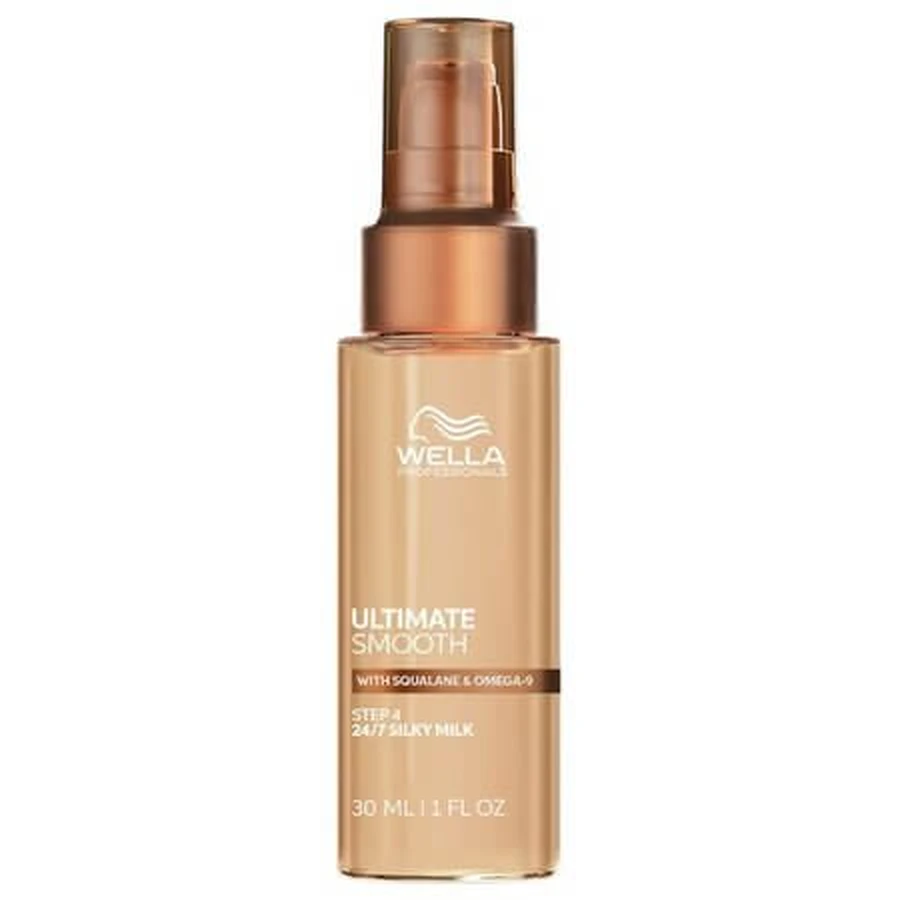 Lait capillaire sans rinçage « Ultimate Smooth Silky Milk » avec protection thermique, 30 ml, Wella Professionals