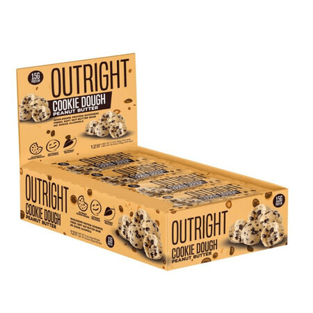 Outright Cookie Dought Peanut Butter, barre de biscuits protéinés au chocolat et au beurre de cacahuète, 60 g