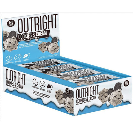 Outright Cookies & Cream Peanut Butter, Erdnussbutter und Sahne aromatisiert Cookie Protein Bar, 60 G