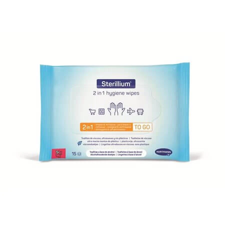 Sterilium 2-in-1 hygiënedoekjes, 15 stuks, Hartmann