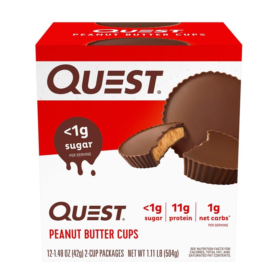 Quest Peanut Butter Cups, Protein Bar, Peanut Butter Flavored, 42 G