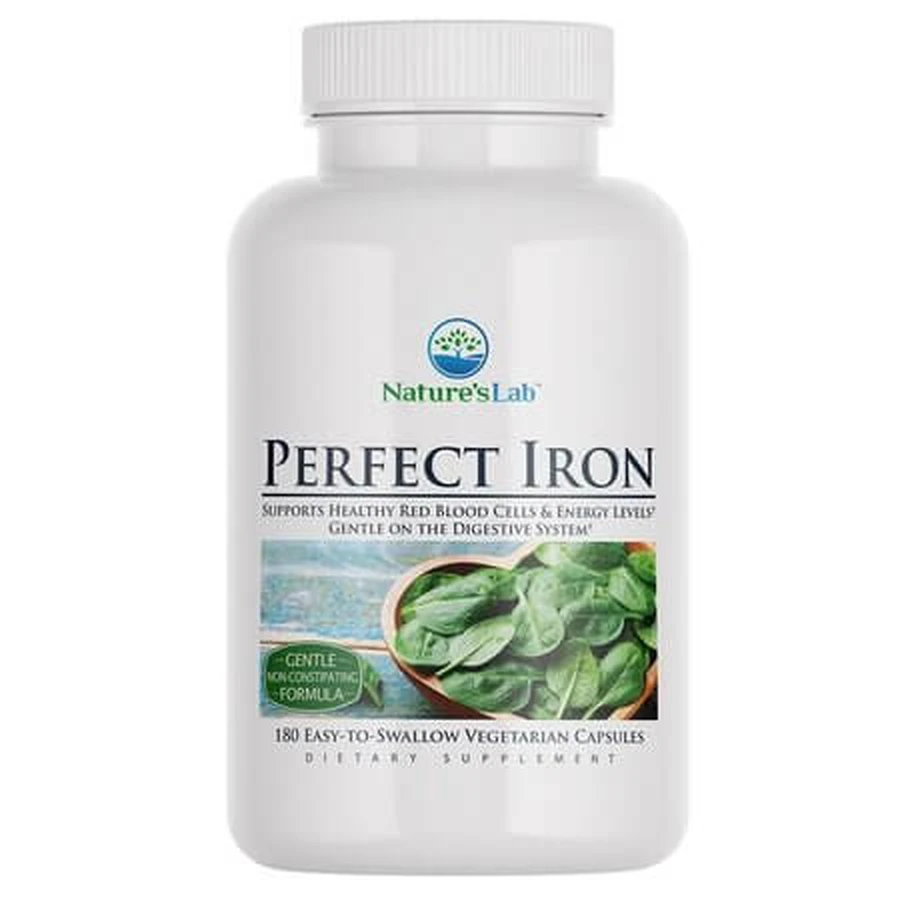 Nature's Lab Perfect Iron Bisglicinato, 180 cápsulas, GNC