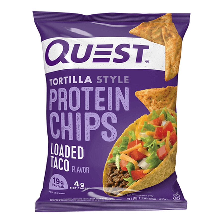 Quest Tortilla Style Protein Chips, Taco Flavored Protein Chips, 32 G