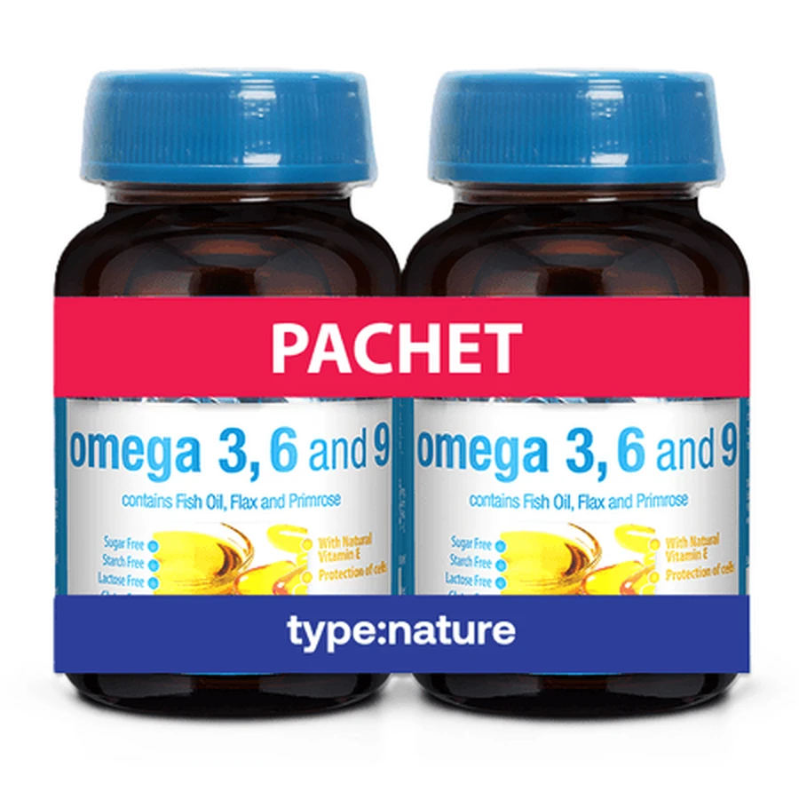 Omega 3, 6, and 9 Pack, 60 capsules + 60 capsules, Naturmil