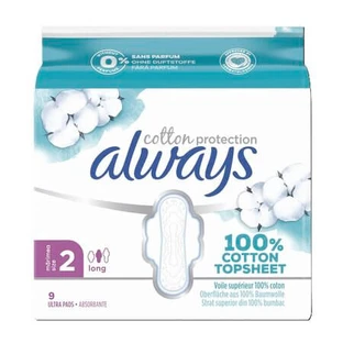 Ultra Cotton Protection wattenpads, maat 2, verpakking van 9 stuks, Always