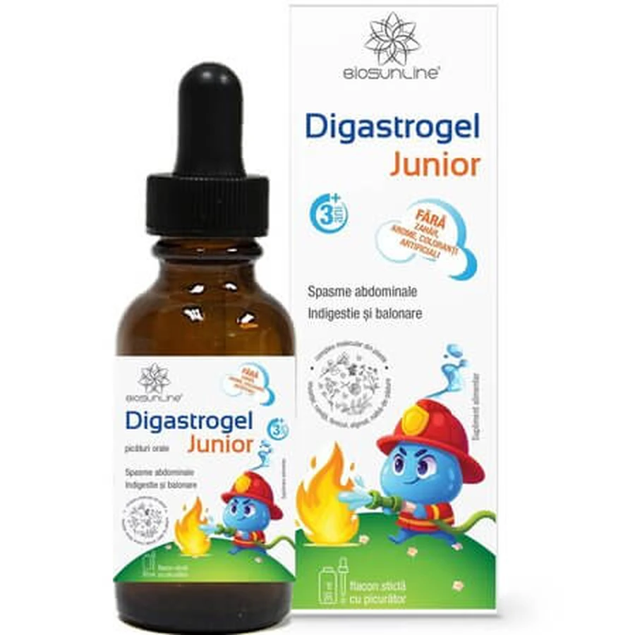 Picaturi orale pentru copii Digastrogel Junior, 30 ml, BioSunLine