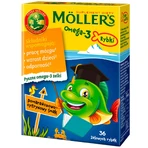 Bastoncini di pesce agli omega-3 al gusto di lampone, 36 pezzi + ai gusti limone e arancia, 36 pezzi, Mollers