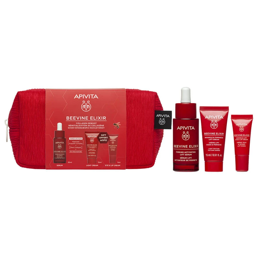 Pachet promoțional Apivita Beevine Elixir Serum 30 ml & CADOU: Cremă ușoară 15 ml & Cremă pentru ochi și buze 5 ml