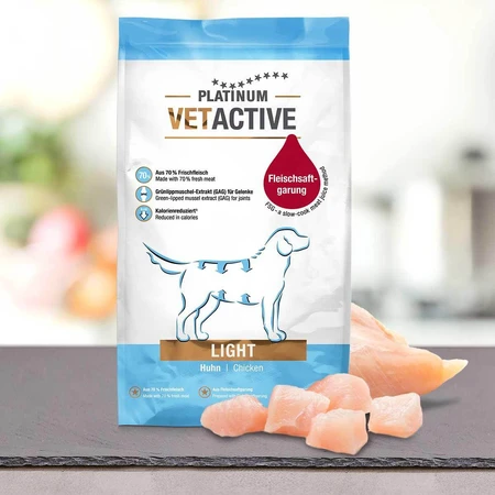 PLATINUM Vetactive Light, XS-XL, Chiots, croquettes pour chiens, pour le contrôle du poids, semi-humides, 5 kg