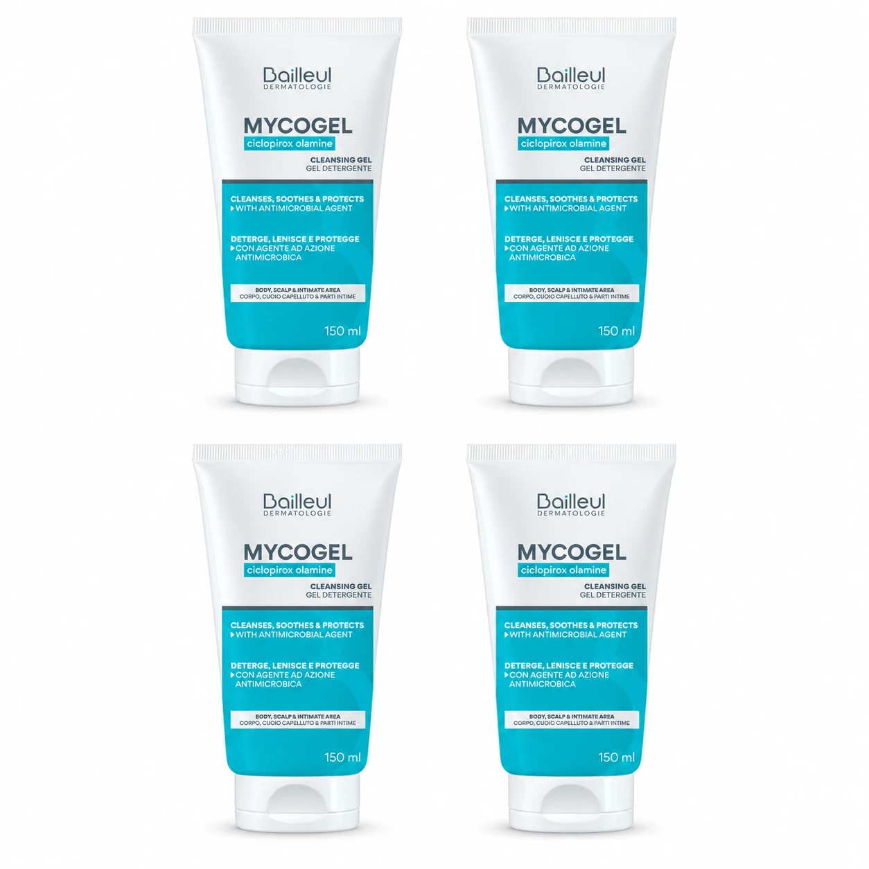 Bailleul Mycogel Schuimende Reinigingsgel Gevoelige Huid 4x150 ml
