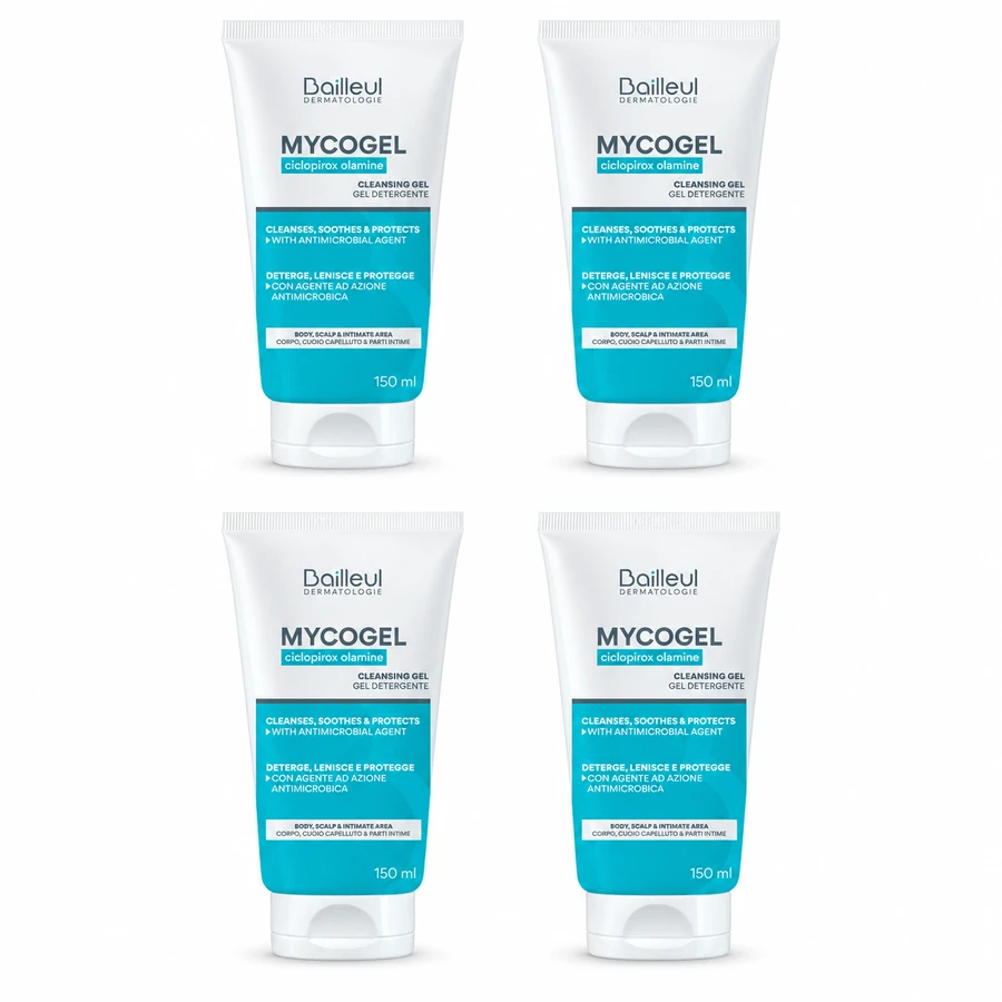 Bailleul Mycogel Gel Detergente Schiumogeno Pelli sensibili 4x150 ml