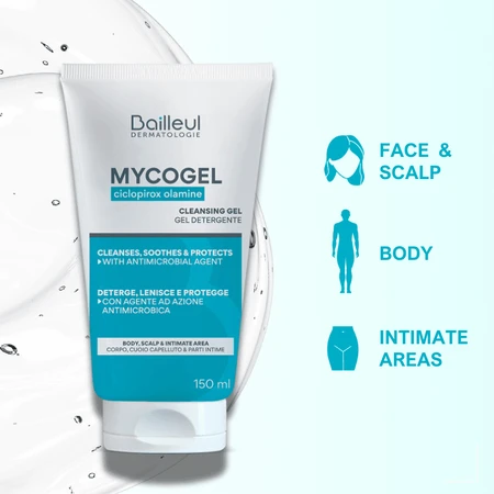 Bailleul Mycogel Gel Detergente Schiumogeno Pelli sensibili 4x150 ml