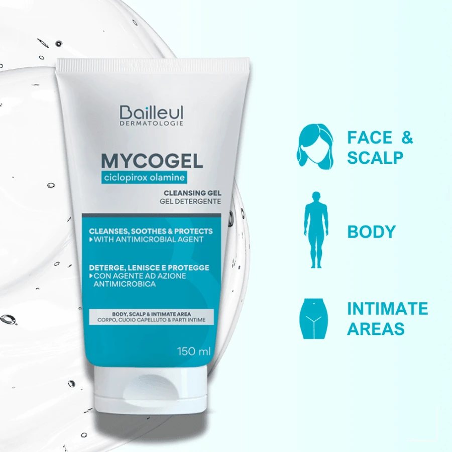 Bailleul Mycogel Gel Detergente Schiumogeno Pelli sensibili 4x150 ml