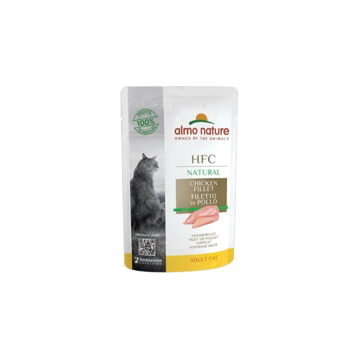 ALMO NATURE HFC, Kip, nat kattenvoer in zakjes (in bouillon), 55 g