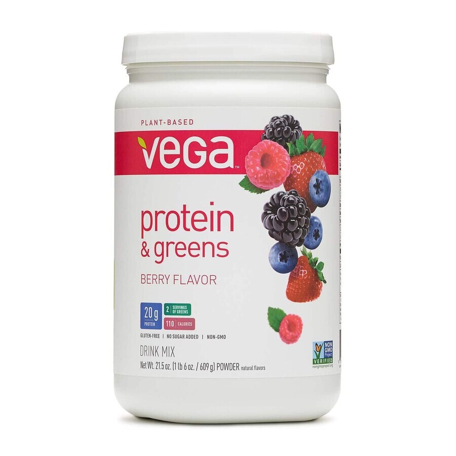 Vega Protein And Greens Protein And Greens With Berry Flavour, 609 G