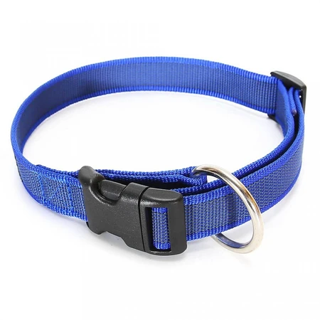 JULIUS-K9 Color & Gray, collare regolabile per cani con maniglia, in nylon, 20 mm x 27–42 cm, blu e grigio