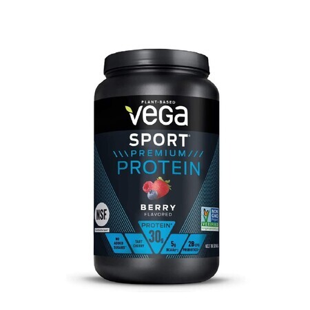 Vega Sport Premium Protein, protéines végétales, aromatisées aux baies, 801 g