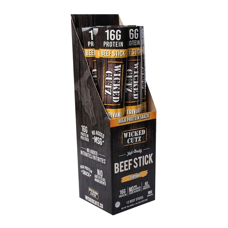 Wicked Cutz Beef Stick Teriyaki Flavored Waist Sticks, 42 g