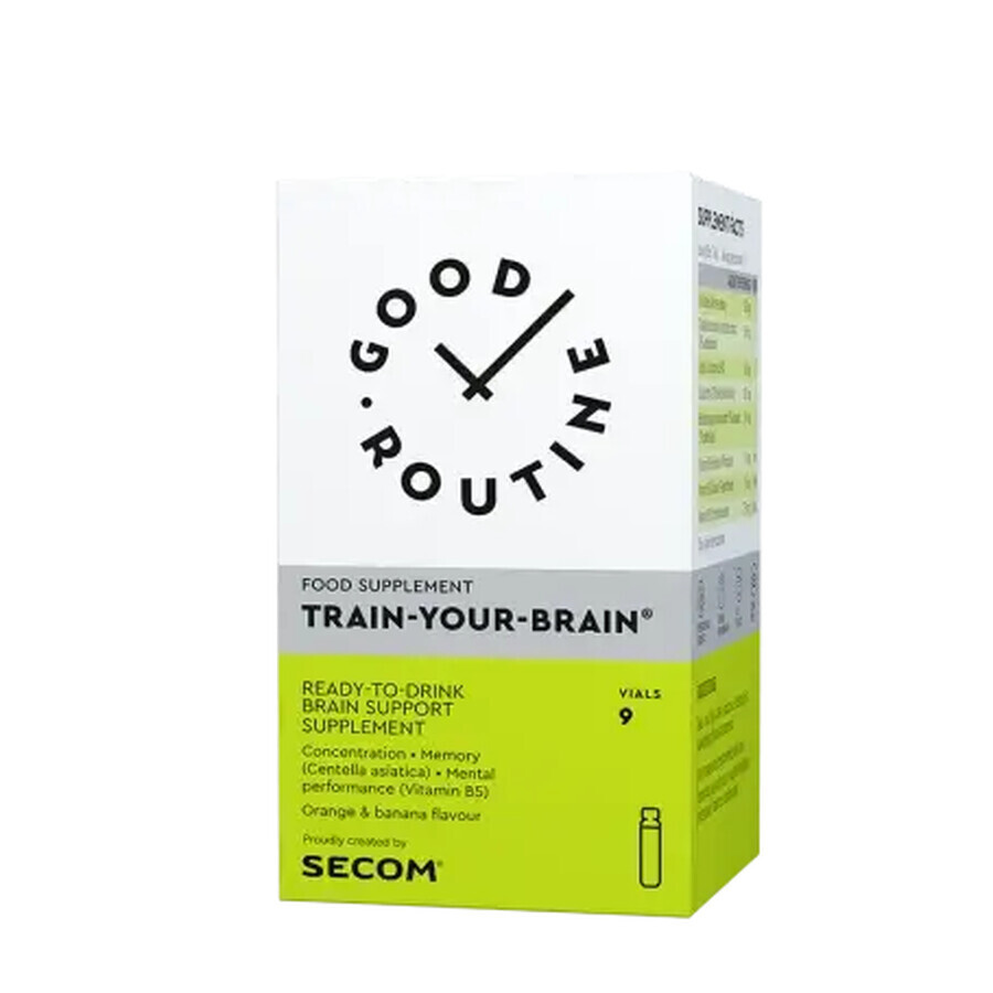 Train-Your-Brain, 9 fiole buvabile a 25 ml, Good Routine SECOM