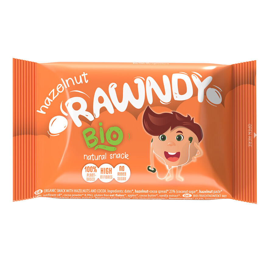 Barre énergétique bio aux cacahuètes, 26 gr, Rawndy