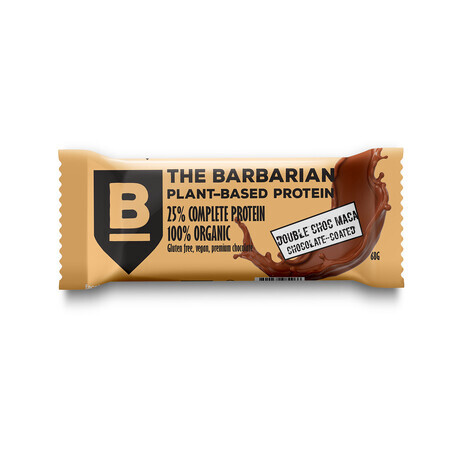 Organic protein bar wrapped in double chocolate and Maca, 68 gr, The Barbarian