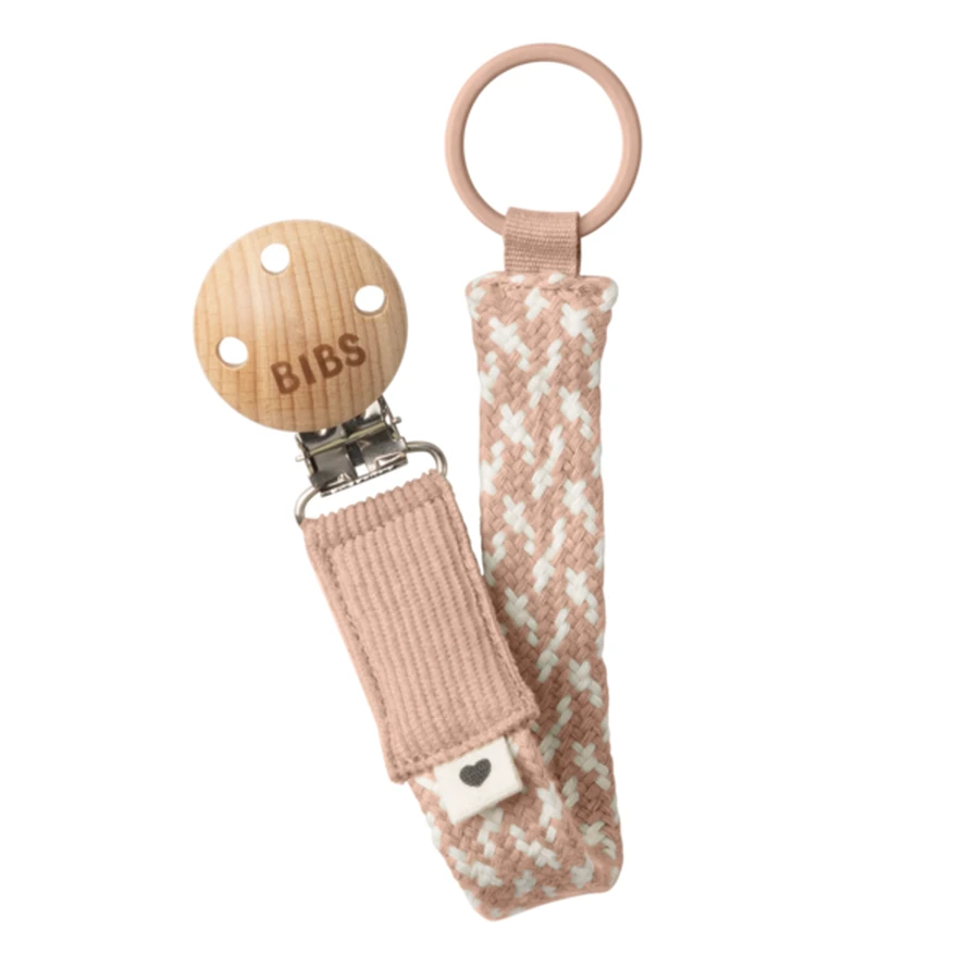 Pacifier clip, Blush - Ivory, Bibs