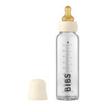 Complete set of glass bottle, 225 ml, Ivory, Bibs