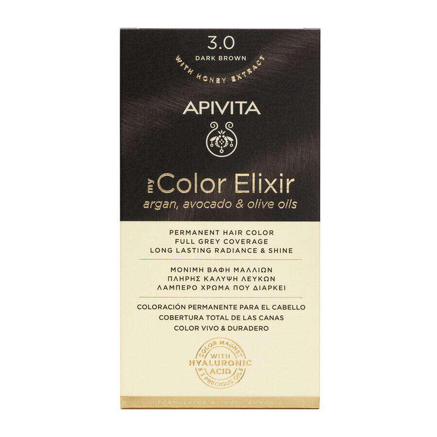 Haarkleur My Color Elixir, tint 3.0, Apivita