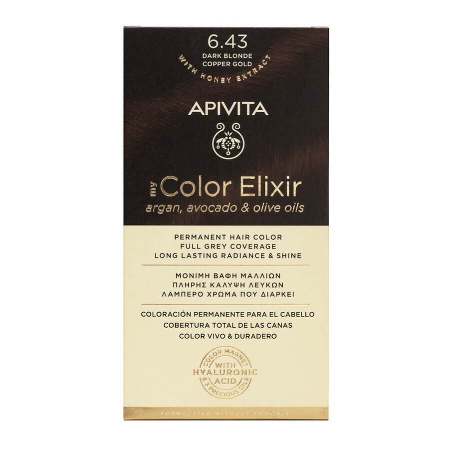 My Color Elixir haarverf, tint 6.43, Apivita