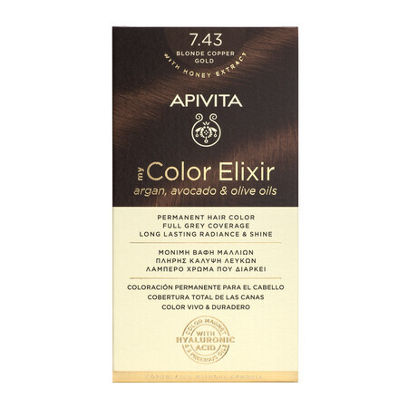 Teinture My Color Elixir, nuance 7.43, Apivita