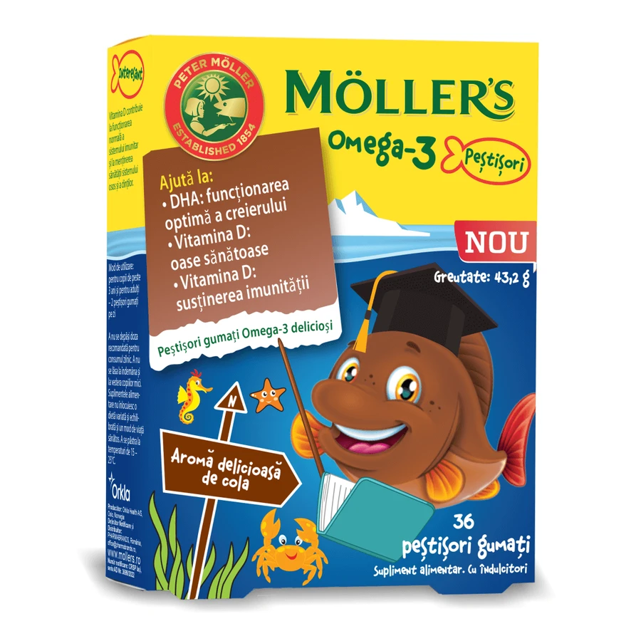 Omega-3 colasmaak, 36 gummies, Möller’s