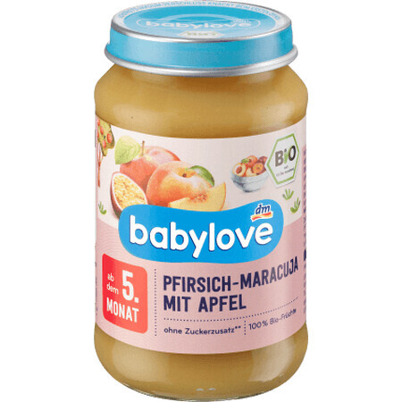 Babylove Perzikmenu met passievrucht en appel ECO,5+, 190 g