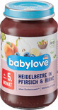 Babylove Bosbessenpuree met perziken en peren ECO, 5+, 190 g