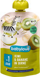 Babylove Kiwipuree met peer en banaan 12+, 100 g