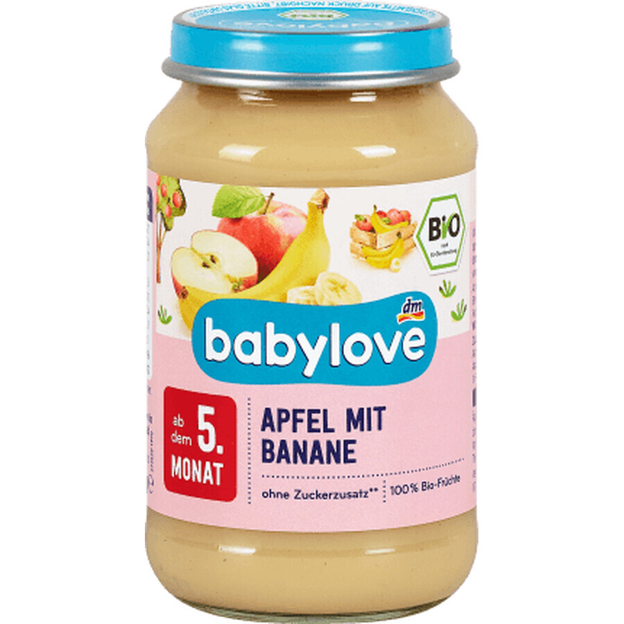 Babylove Appel- en bananenpuree 5+, 190 g