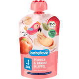 Babylove Perzikpuree met banaan en appel ECO, 12+, 100 g