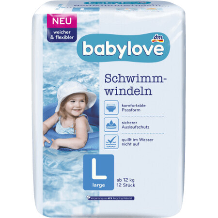 Babylove Swim Diaper, size L, 12 pcs