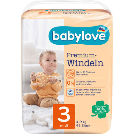 Babylove Premium Luier Nummer 3, 46 stuks