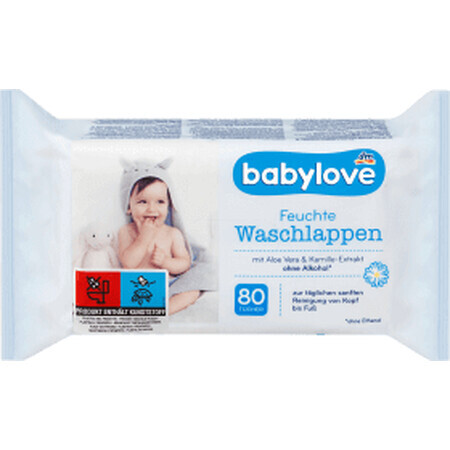 Babylove Lingettes humides à l'aloès, 80 pièces