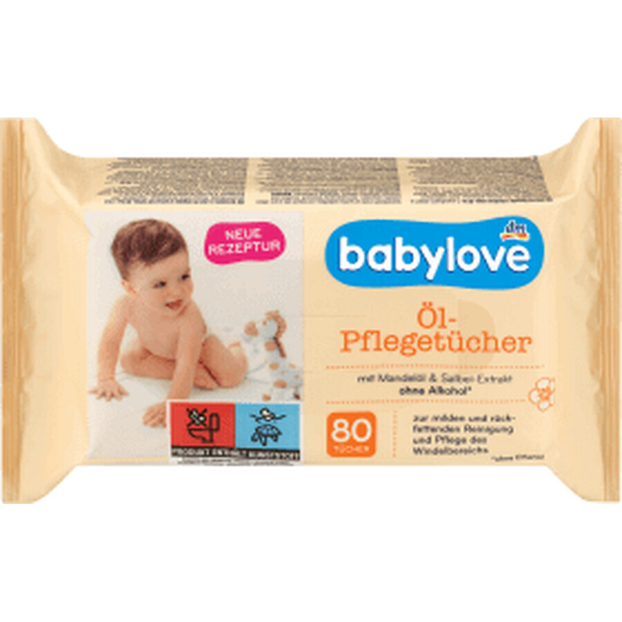 Babylove Wet Wipes met amandelolie en salie-extract, 80 stuks